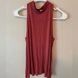 Silence + Noise Red Tank Top with Rounded Neckline